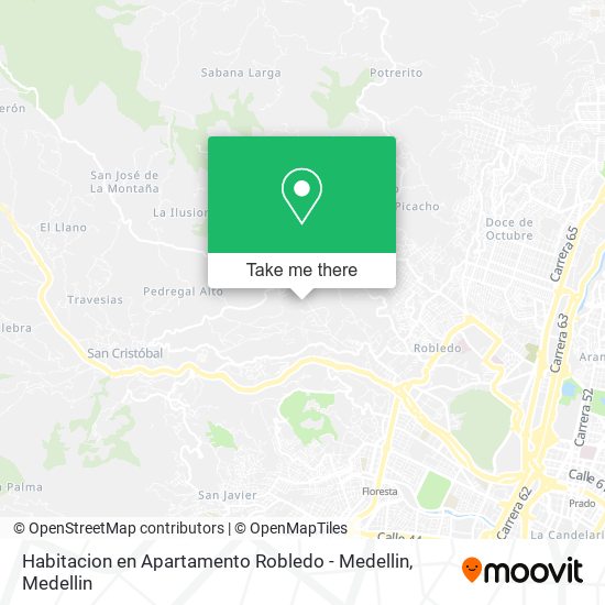 Mapa de Habitacion en Apartamento Robledo - Medellin