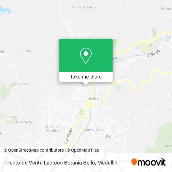 Punto de Venta Lácteos Betania Bello map
