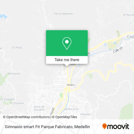 Gimnasio smart Fit Parque Fabricato map