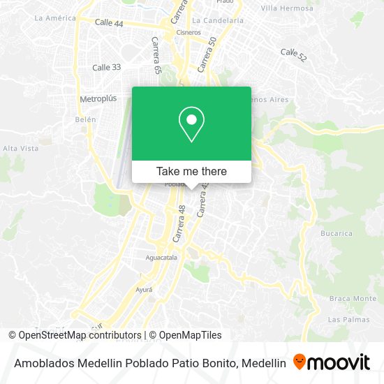 Amoblados Medellin Poblado Patio Bonito map