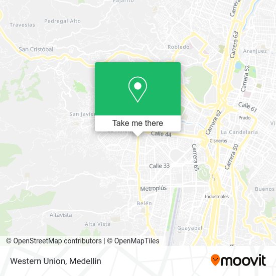 Mapa de Western Union