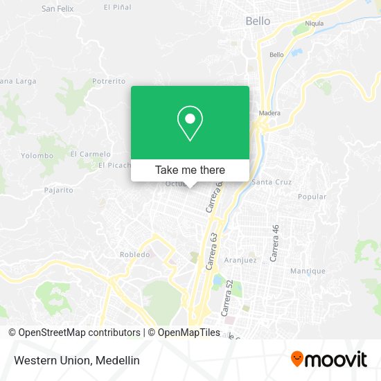 Mapa de Western Union