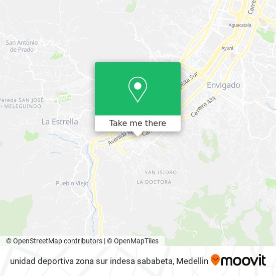 Mapa de unidad deportiva zona sur indesa sababeta
