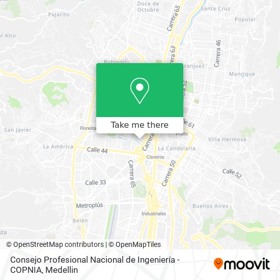 Mapa de Consejo Profesional Nacional de Ingeniería - COPNIA