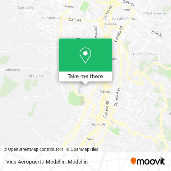Mapa de Vías Aeropuerto Medellín