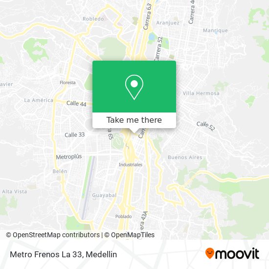 Mapa de Metro Frenos La 33