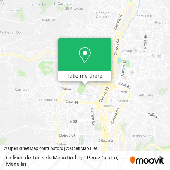 Mapa de Coliseo de Tenis de Mesa Rodrígo Pérez Castro