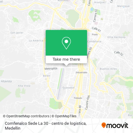Mapa de Comfenalco Sede La 30 - centro de logistica