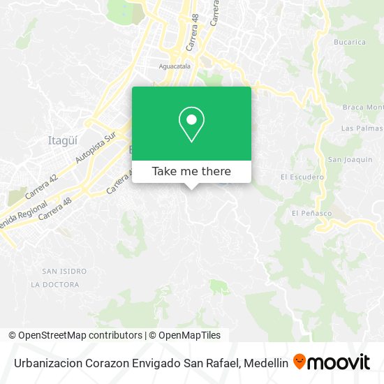 Urbanizacion Corazon Envigado San Rafael map