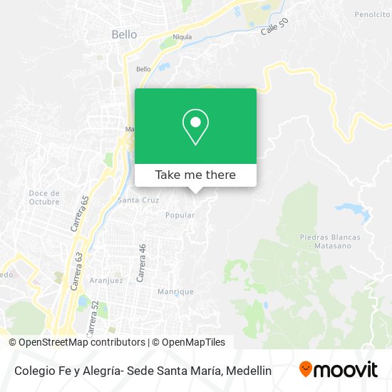 Mapa de Colegio Fe y Alegría- Sede Santa María