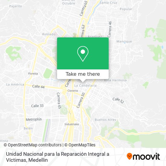 Unidad Nacional para la Reparación Integral a Víctimas map