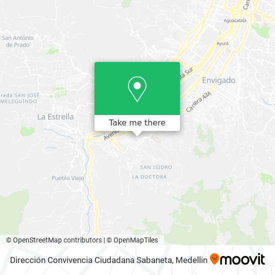 Mapa de Dirección Convivencia Ciudadana Sabaneta