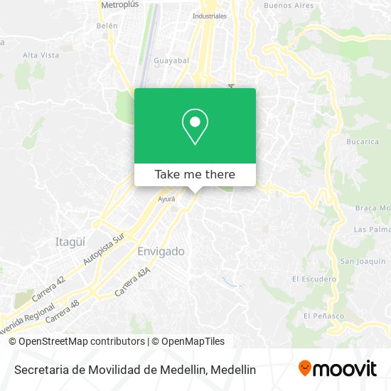 Secretaria de Movilidad de Medellin map