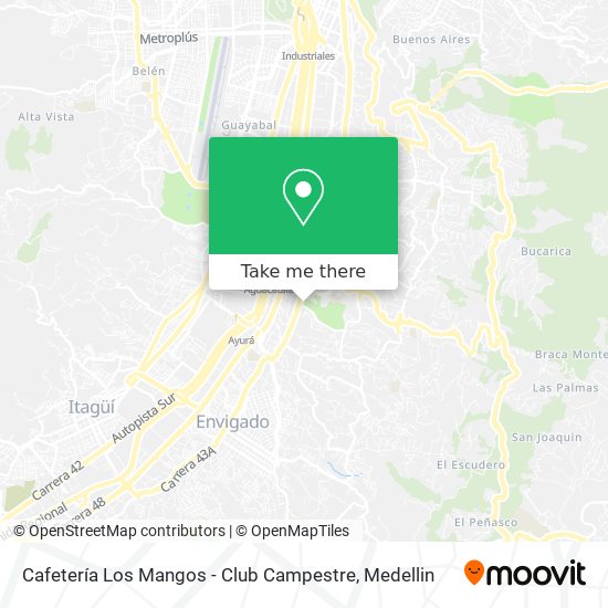 Mapa de Cafetería Los Mangos - Club Campestre