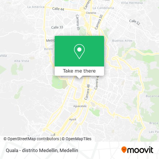 Mapa de Quala - distrito Medellin