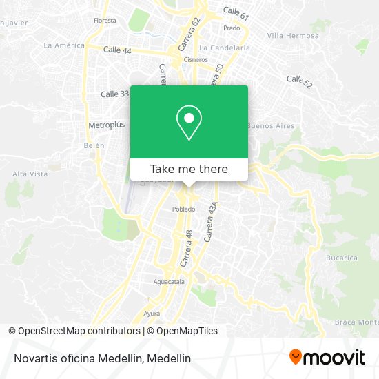 Mapa de Novartis oficina Medellin