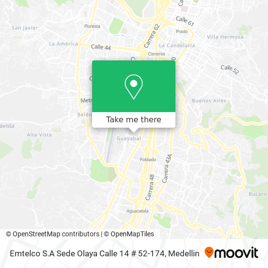 Emtelco S.A Sede Olaya Calle 14 # 52-174 map