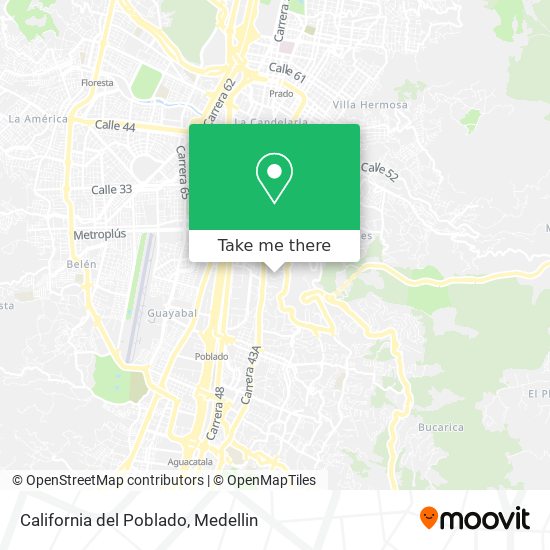California del Poblado map