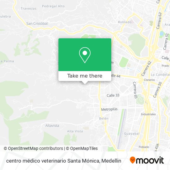 Mapa de centro médico veterinario Santa Mónica