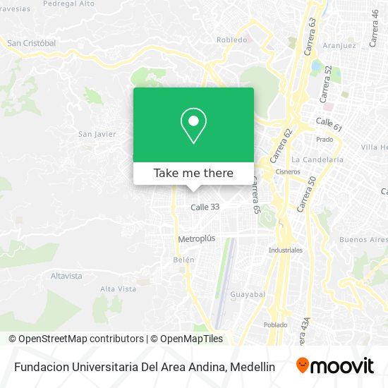 Mapa de Fundacion Universitaria Del Area Andina