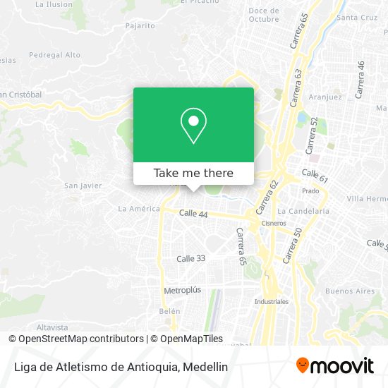 Liga de Atletismo de Antioquia map