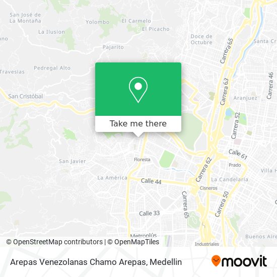 Mapa de Arepas Venezolanas Chamo Arepas