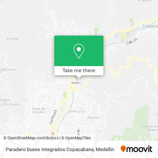 Paradero buses Integrados Copacabana map