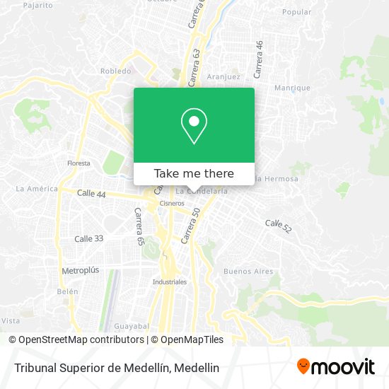 Mapa de Tribunal Superior de Medellín