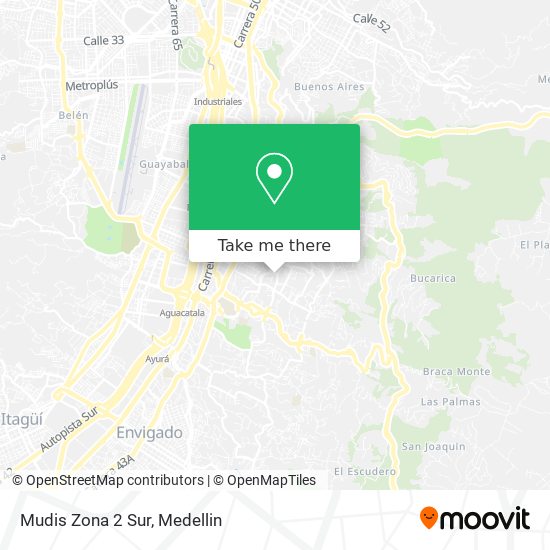Mapa de Mudis Zona 2 Sur