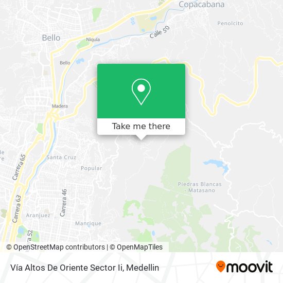 Mapa de Vía Altos De Oriente Sector Ii