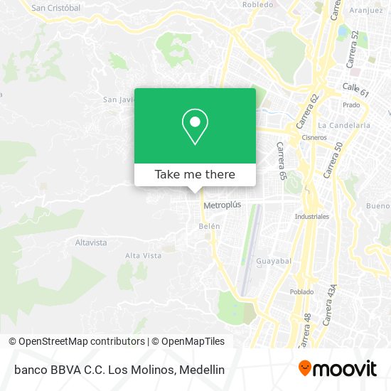 Mapa de banco BBVA C.C. Los Molinos