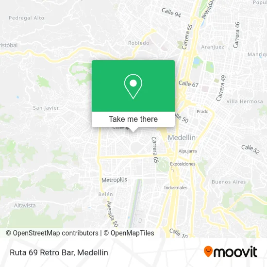 Ruta 69 Retro Bar map