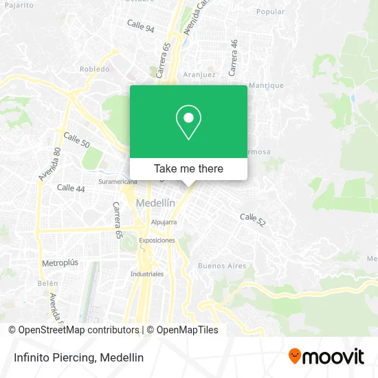 Infinito Piercing map