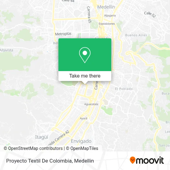 Proyecto Textil De Colombia map