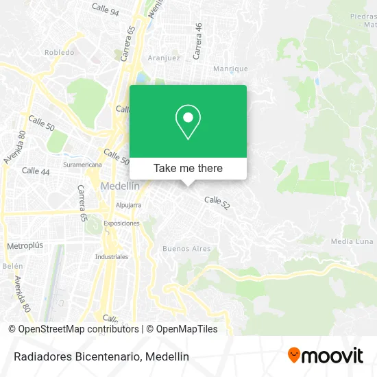 Radiadores Bicentenario map
