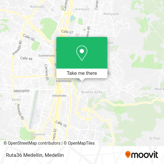 Ruta36 Medellin map