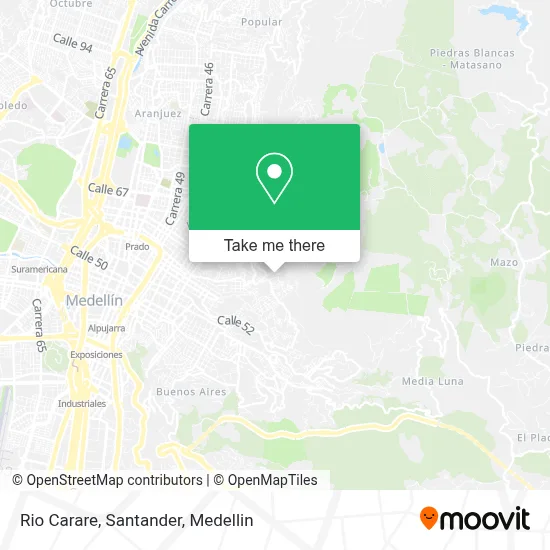 Rio Carare, Santander map