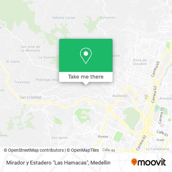 Mapa de Mirador y Estadero "Las Hamacas"