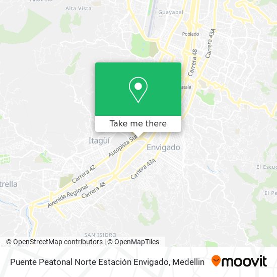 Puente Peatonal Norte Estación Envigado map