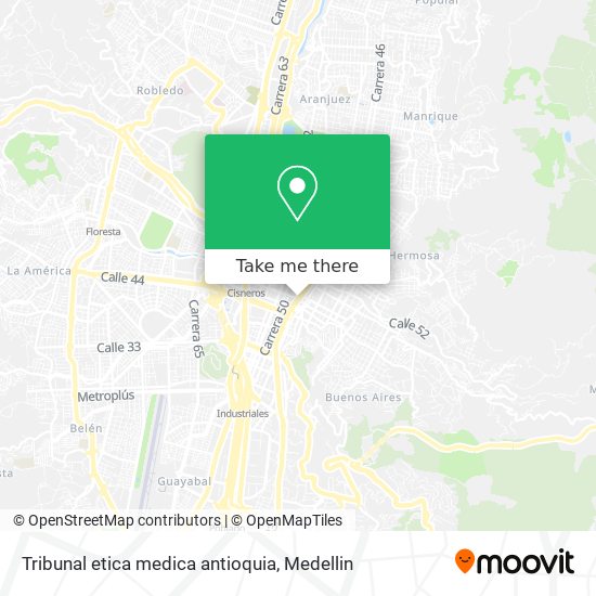 Mapa de Tribunal etica medica antioquia