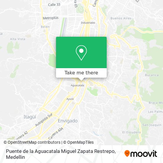 Mapa de Puente de la Aguacatala Miguel Zapata Restrepo