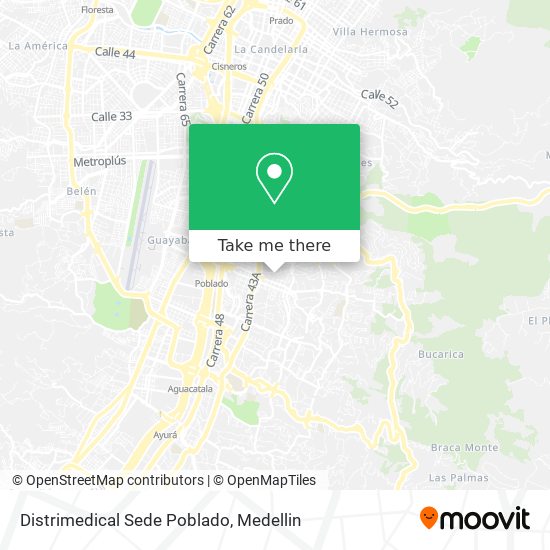 Mapa de Distrimedical Sede Poblado