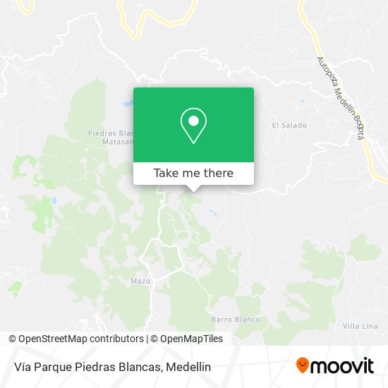 Vía Parque Piedras Blancas map