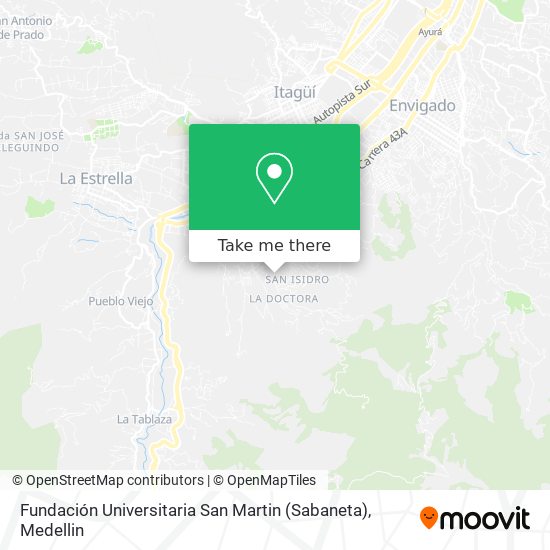 Mapa de Fundación Universitaria San Martin (Sabaneta)