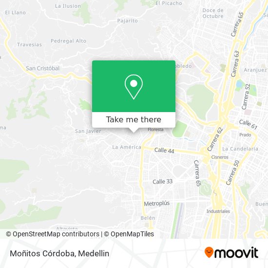 Mapa de Moñitos Córdoba