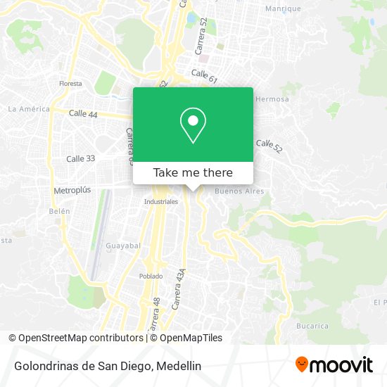 Mapa de Golondrinas de San Diego