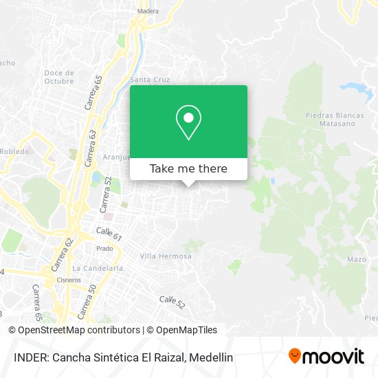 INDER: Cancha Sintética El Raizal map