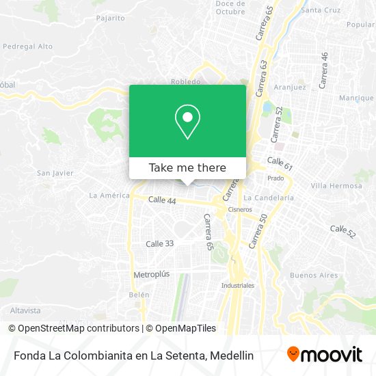 Fonda La Colombianita en La Setenta map