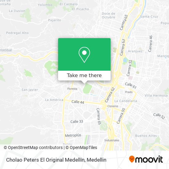 Mapa de Cholao Peters El Original Medellín