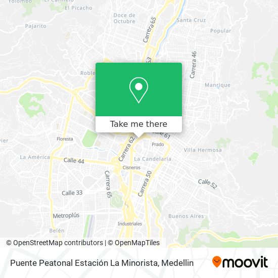 Mapa de Puente Peatonal Estación La Minorista